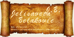 Jelisaveta Belaković vizit kartica